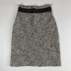 Classiques Entier Roma Tweed Pencil Skirt Women's 8 Black Brown Academia Preppy